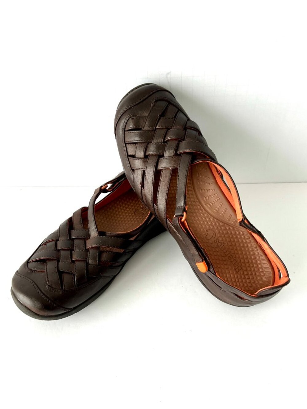 Baretraps Farrell Brown Woven Mary Jane Flats, Size 9.5 Excellent Condition
